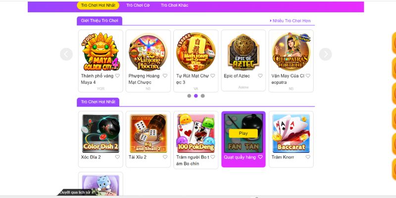 Các trò chơi siêu chất lượng tại sảnh